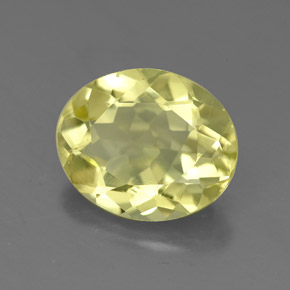 Quartz jaune naturelle coupe ovale, 2,94 ct, VS