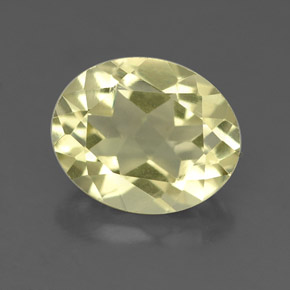 Quartz jaune naturelle coupe ovale, 3,23 ct, VS