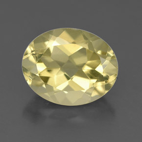Quartz jaune naturelle coupe ovale, 3,54 ct, VS