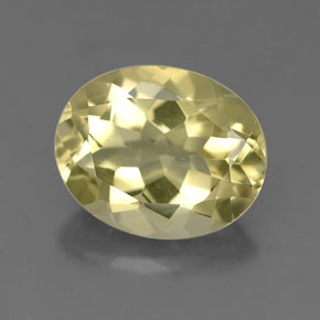 Quartz jaune naturelle coupe ovale, 3,21 ct, VS