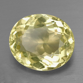 Quartz jaune naturelle coupe ovale, 6,82 ct, VS