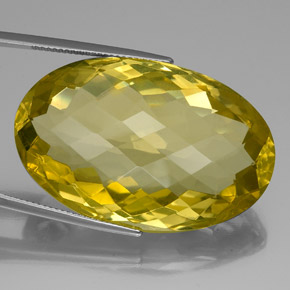 Quartz jaune naturelle coupe ovale, 82,06 ct, VVS-VS