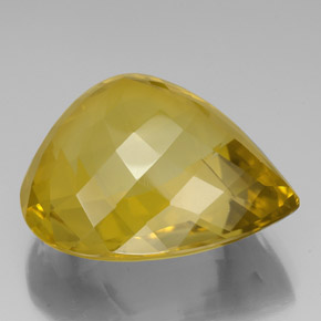 Quartz jaune naturelle en forme de poire, 125,20 ct, VVS