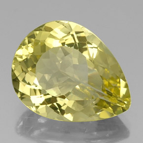 Quartz jaune naturelle en forme de poire, 12,39 ct, VVS