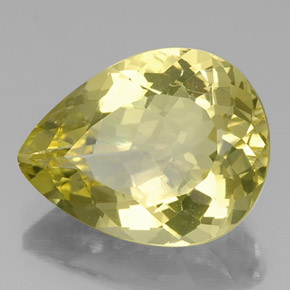 Quartz jaune naturelle en forme de poire, 12,39 ct, VVS