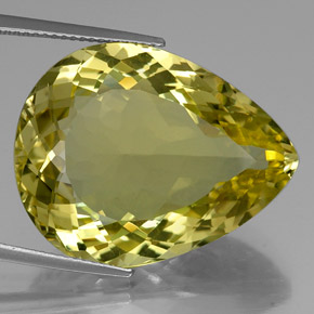 Quartz Citron naturelle En forme de poire, 30.20 ct, VVS-VS