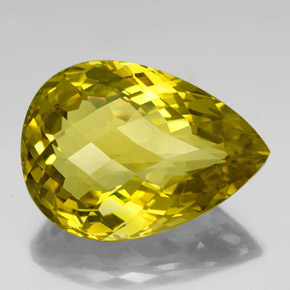 Quartz jaune naturelle en forme de poire, 78,64 ct, VS