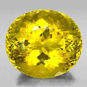 Quartz jaune naturelle coupe ovale, 320,20 ct, VVS