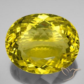 Quartz Jaune moyen-foncé naturelle ovale, 122.85 ct, VVS