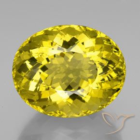 94.11ct Naturel Jaune moyen-foncé Quartz, ovale, VVS