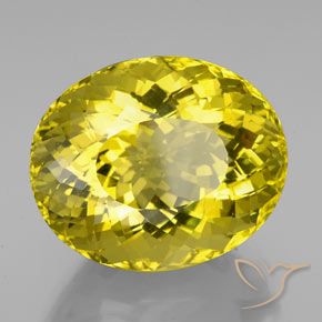 Quartz Jaune moyen-foncé naturelle ovale, 94.11 ct, VVS