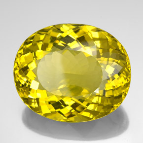 Quartz jaune naturelle coupe ovale, 132,25 ct, VVS