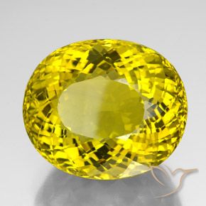 Quartz Bourdon jaune naturelle ovale, 152.10 ct, VVS-VS