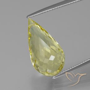 Quartz Jaune clair naturelle Briolette, 13.13 ct, VVS