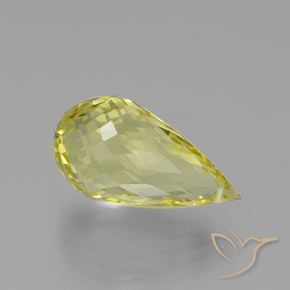Quartz Jaune clair naturelle Briolette, 13.13 ct, VVS