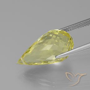 Quartz Jaune clair naturelle Briolette, 13.13 ct, VVS