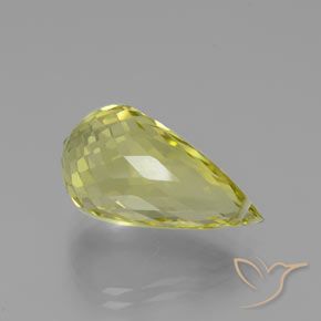 Quartz Jaune clair naturelle Briolette, 12.58 ct, VVS