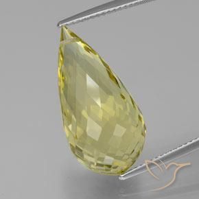 17.36ct Naturel Jaune clair Quartz, Briolette, VVS-VS