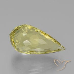 Quartz Jaune clair naturelle Briolette, 17.36 ct, VVS-VS