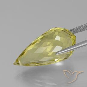 Quartz Jaune clair naturelle Briolette, 17.36 ct, VVS-VS