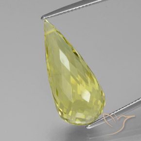 17.36ct Naturel Jaune clair Quartz, Briolette, VS