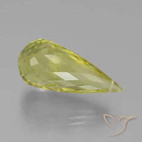 Quartz Jaune clair naturelle Briolette, 17.36 ct, VS