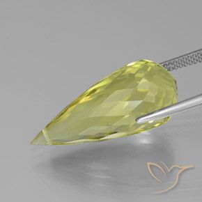 Quartz Jaune clair naturelle Briolette, 17.36 ct, VS