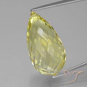 34.21ct Naturel Jaune ananas léger Quartz, Briolette, VVS