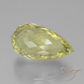 Quartz Jaune ananas léger naturelle Briolette, 34.21 ct, VVS