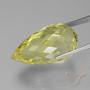 Quartz Jaune ananas léger naturelle Briolette, 34.21 ct, VVS