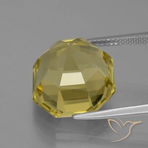 Quartz Jaune clair naturelle Octogone / coupe Émeraude, 13.69 ct, VVS