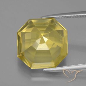 Quartz Jaune clair naturelle Octogone / coupe Émeraude, 12.51 ct, VVS-VS