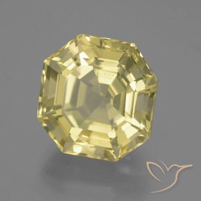 Quartz Jaune pâle naturelle Octogone / coupe Émeraude, 13.34 ct, VVS