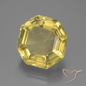 Quartz Jaune moyen-léger naturelle Taille émeraude, 14.70 ct, VVS