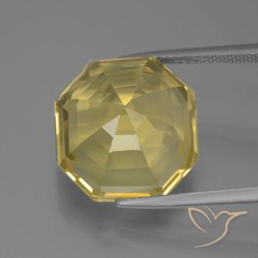 Quartz Jaune moyen-léger naturelle Taille émeraude, 14.70 ct, VVS