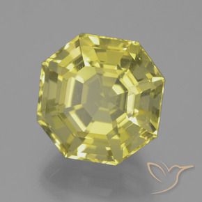 Quartz Jaune pâle naturelle Octogone / coupe Émeraude, 12.65 ct, VVS