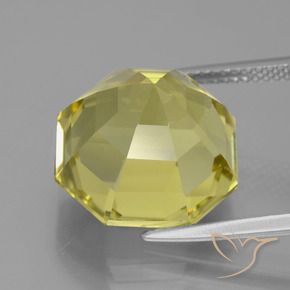 Quartz Jaune pâle naturelle Octogone / coupe Émeraude, 12.65 ct, VVS