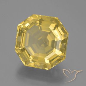 Quartz Jaune clair naturelle Octogone / coupe Émeraude, 13.50 ct, VVS-VS