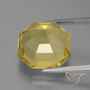 Quartz Jaune clair naturelle Octogone / coupe Émeraude, 13.50 ct, VVS-VS