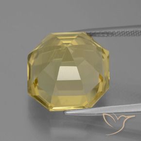 Quartz Jaune clair naturelle Octogone / coupe Émeraude, 13.70 ct, VVS-VS