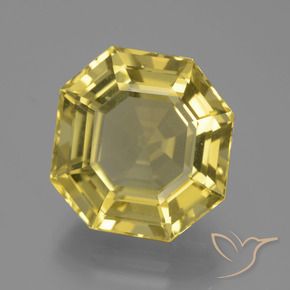 Quartz Jaune doré léger naturelle Octogone / coupe Émeraude, 13.83 ct, VVS