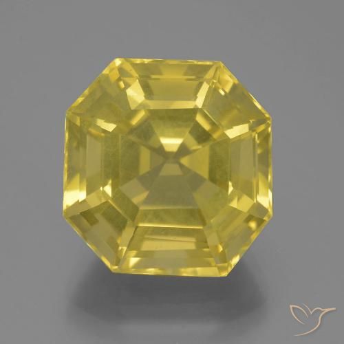Quartz Jaune clair naturelle Octogone / coupe Émeraude, 14.80 ct, VVS-VS