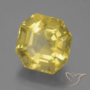 Quartz Jaune clair naturelle Octogone / coupe Émeraude, 14.80 ct, VVS-VS