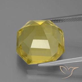 Quartz Jaune clair naturelle Octogone / coupe Émeraude, 14.80 ct, VVS-VS
