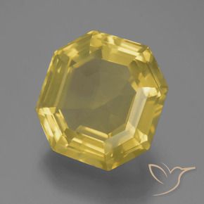 Quartz Jaune clair naturelle Octogone / coupe Émeraude, 13.51 ct, VVS-VS
