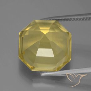 Quartz Jaune clair naturelle Octogone / coupe Émeraude, 13.51 ct, VVS-VS