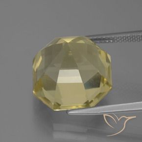 Quartz Jaune pâle naturelle Octogone / coupe Émeraude, 13.37 ct, VVS