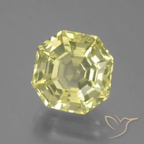 Quartz Jaune moyen naturelle Octogone / coupe Émeraude, 4.42 ct, VVS-VS
