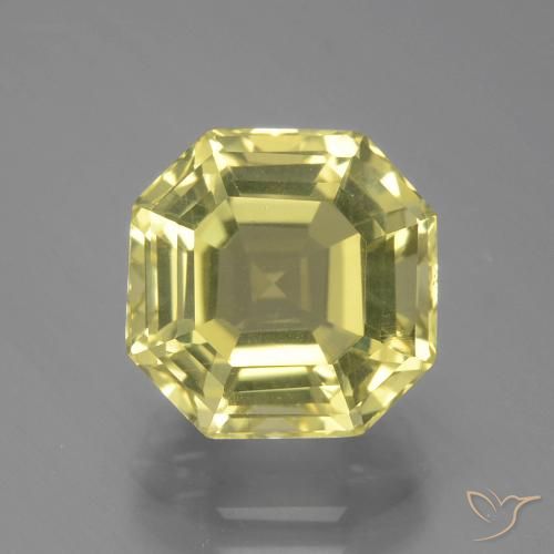 4.93ct Naturel Jaune pâle Quartz, Taille émeraude, VVS-VS