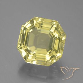 Quartz Jaune pâle naturelle Octogone / coupe Émeraude, 4.93 ct, VVS-VS